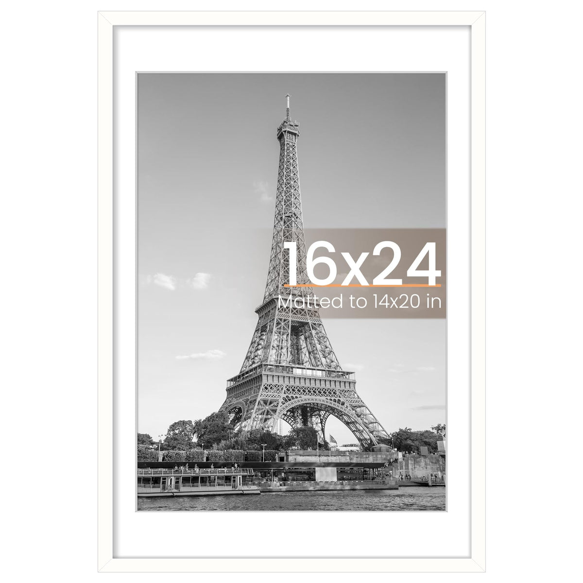 Upsimples white 16x24 picture frame front view for a clean, classic display