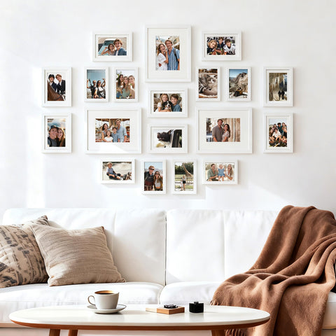 upsimples classic white frames enhance decor with a timeless touch.