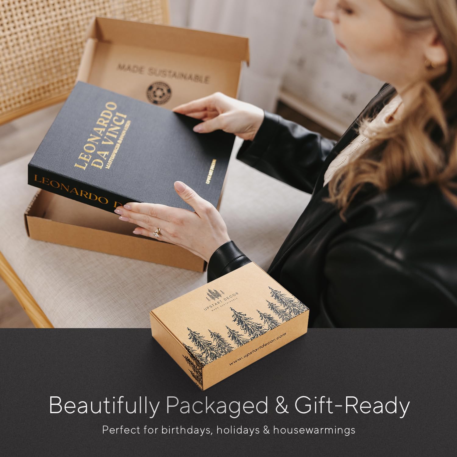 Upstart Decor ideal for home staging and shelf styling in living rooms