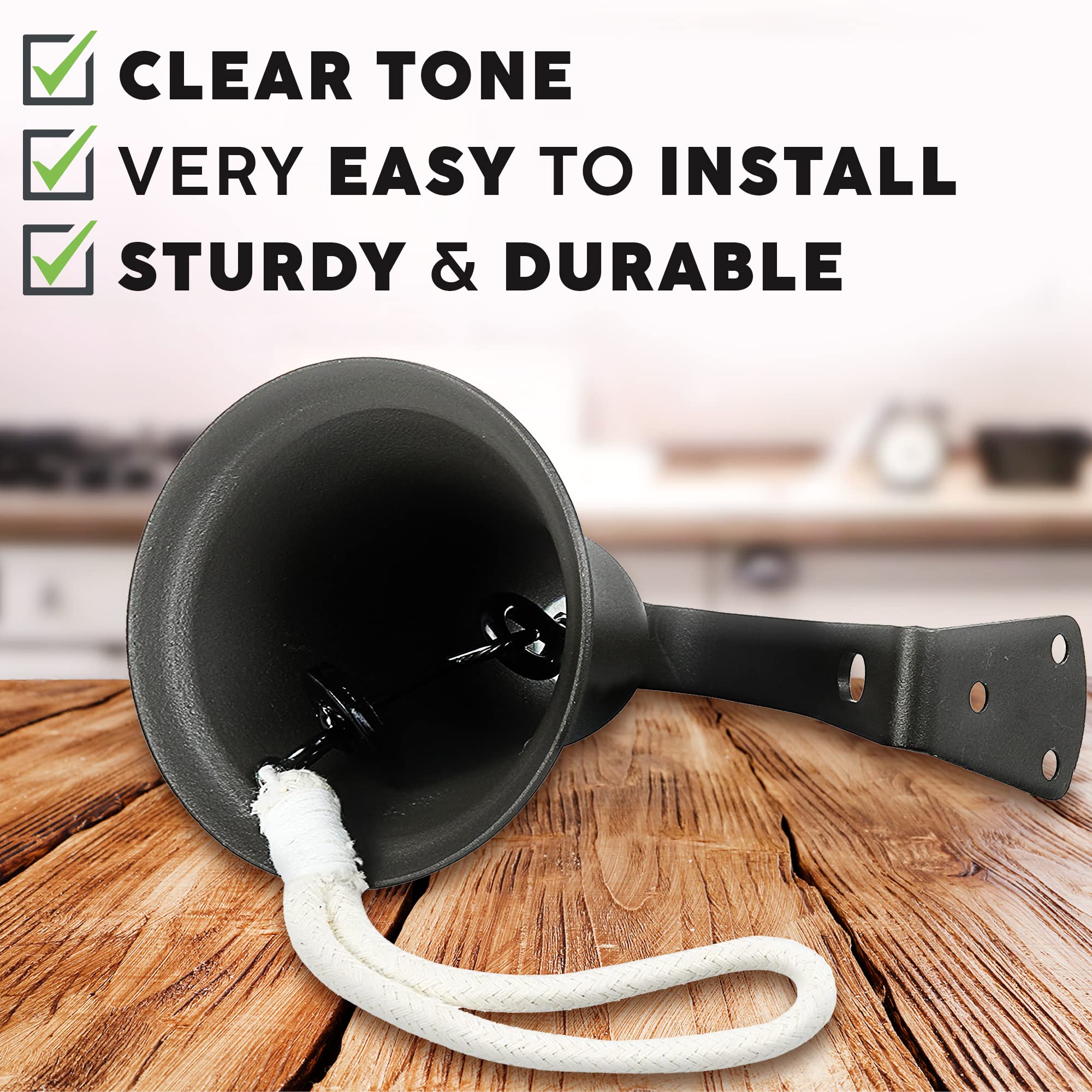 Upstreet dinner bell hanging-installation ideal for versatile indoor and outdoor use.