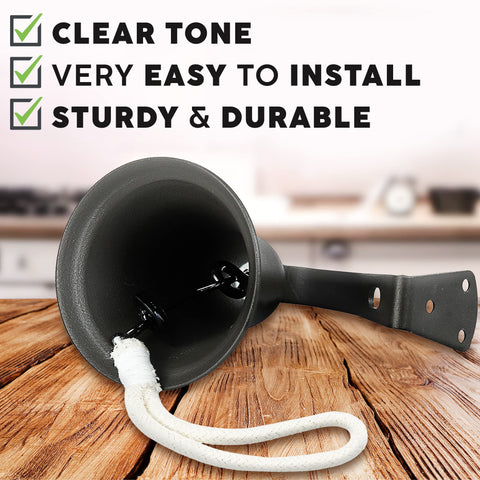 Upstreet dinner bell hanging-installation ideal for versatile indoor and outdoor use.