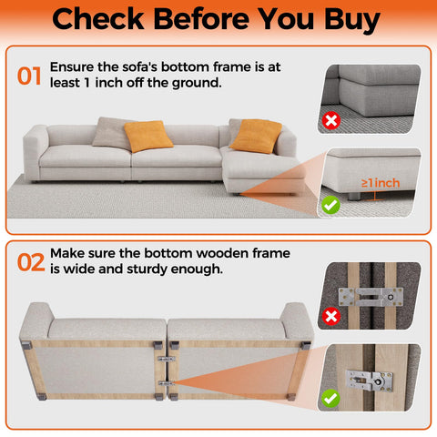 UPVONT eight-notch adjustment shows customizable fit for different sofa frames.