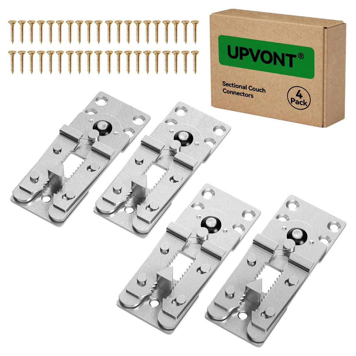 UPVONT sectional connectors assembly demonstrates secure interlocking for a stable sofa.
