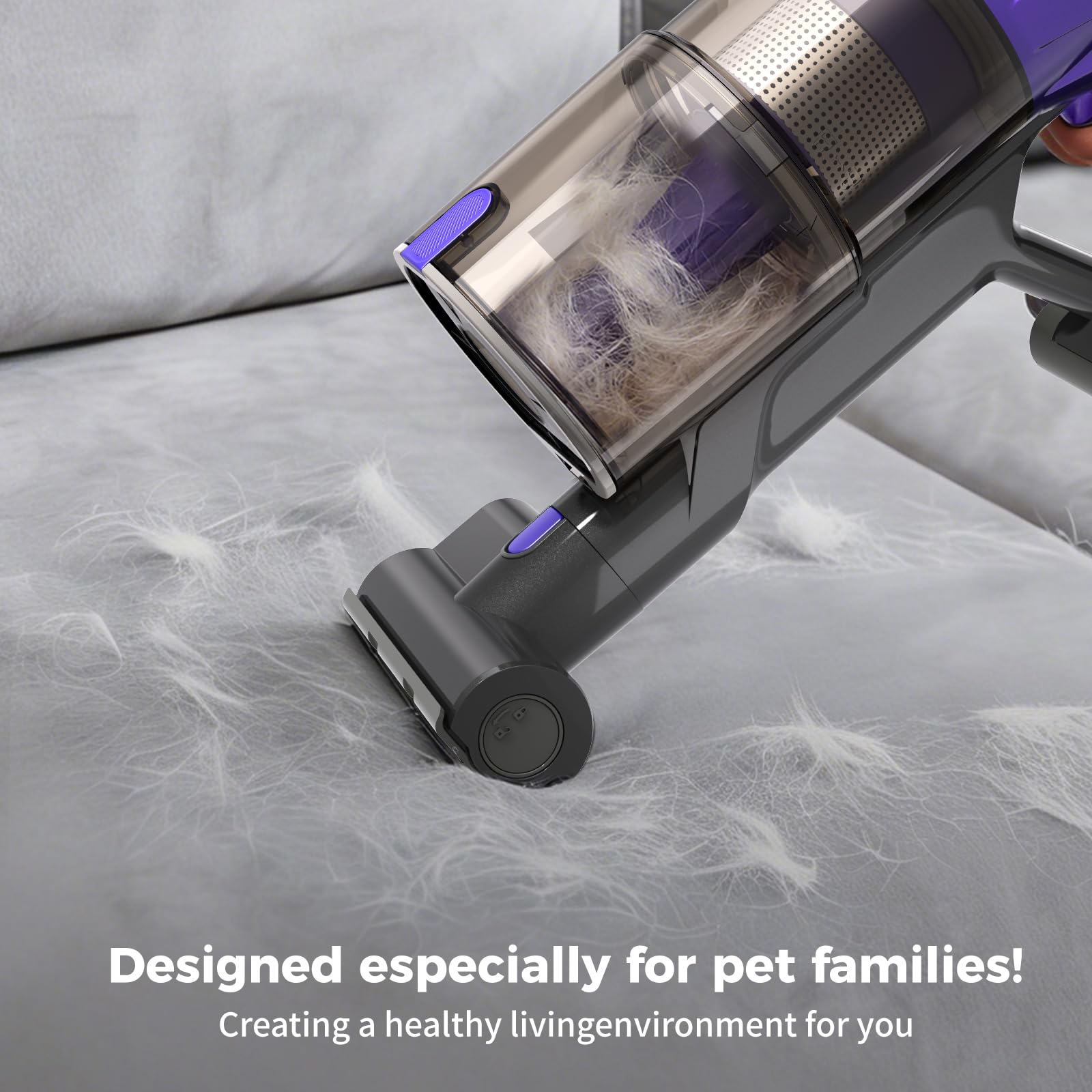 UQTEF pet grooming brush adds fur control during cleaning.