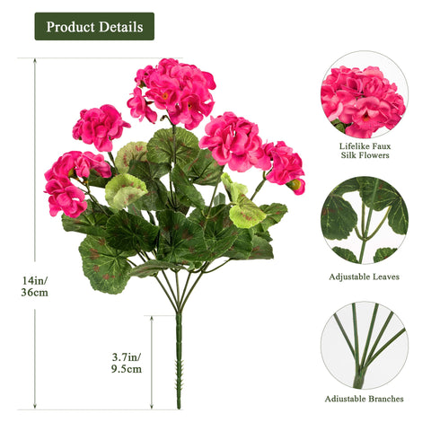 Uqueeten red geranium bloom branch adds vibrant patio color.