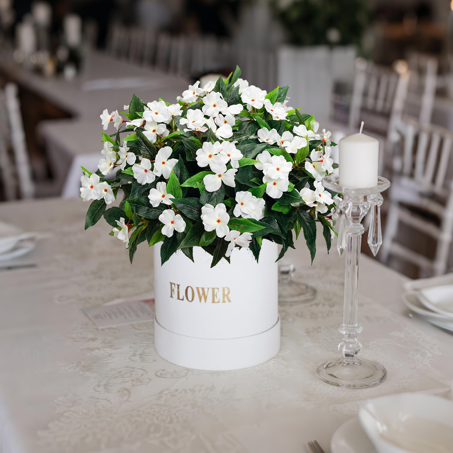 Uqueeten artificial impatiens enhance living rooms with fresh appeal