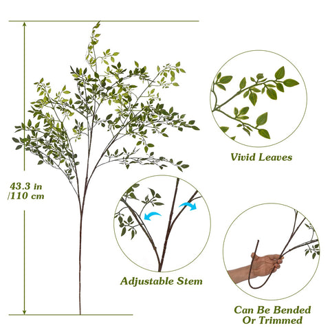 Uqueeten plastic ficus branches provide durable, reusable greenery for home decor