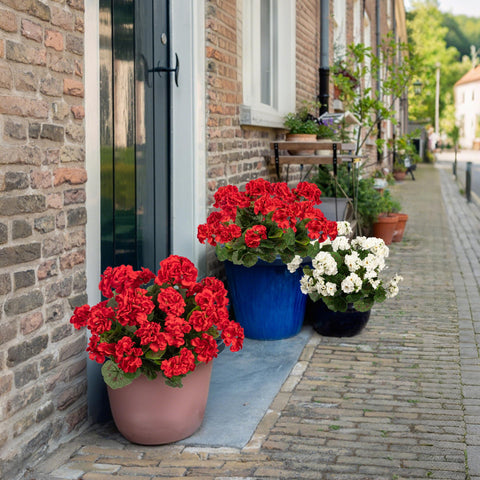 Uqueeten realistic geranium design enhances a natural landscape without maintenance.