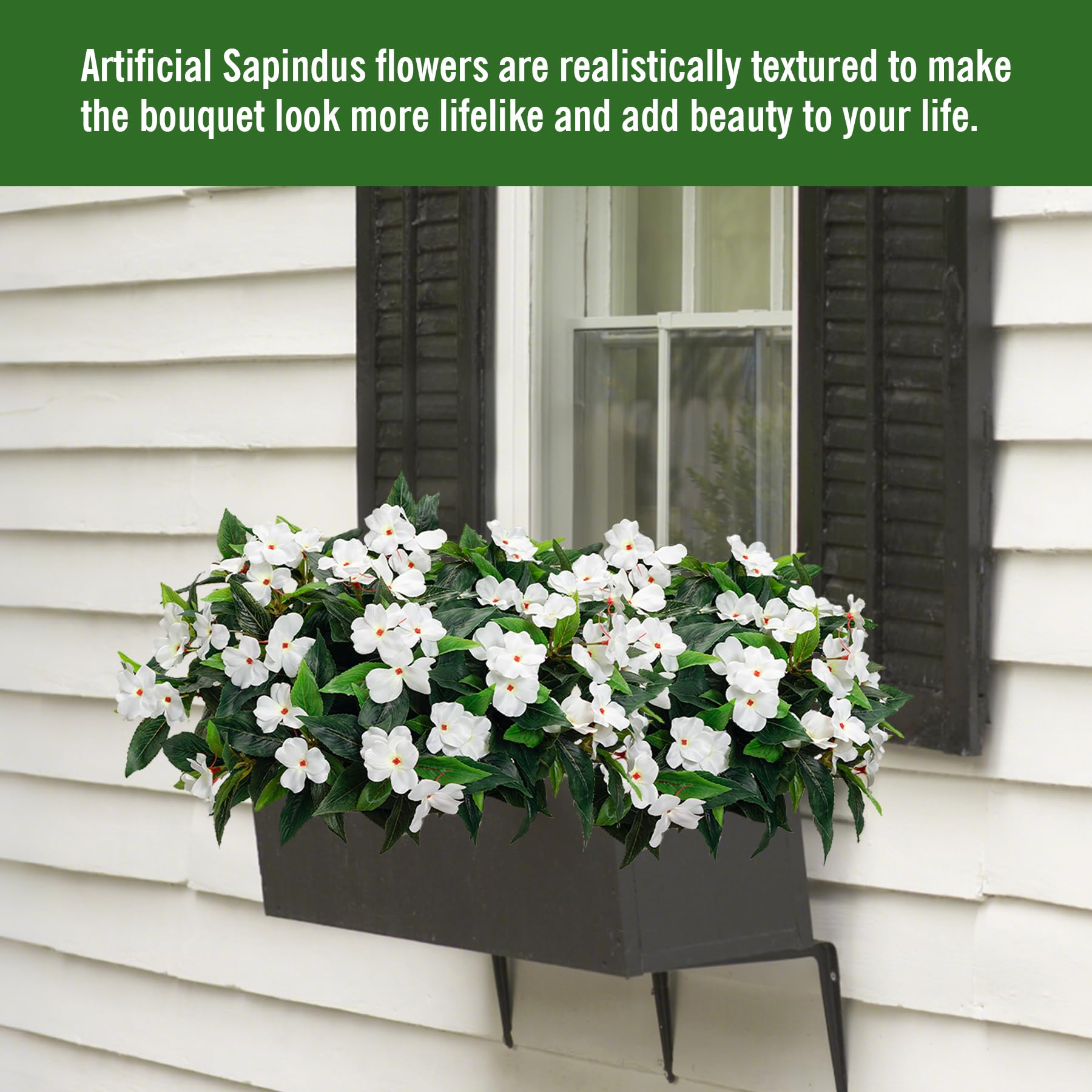Uqueeten white impatiens set fits front doors, porches, and gardens