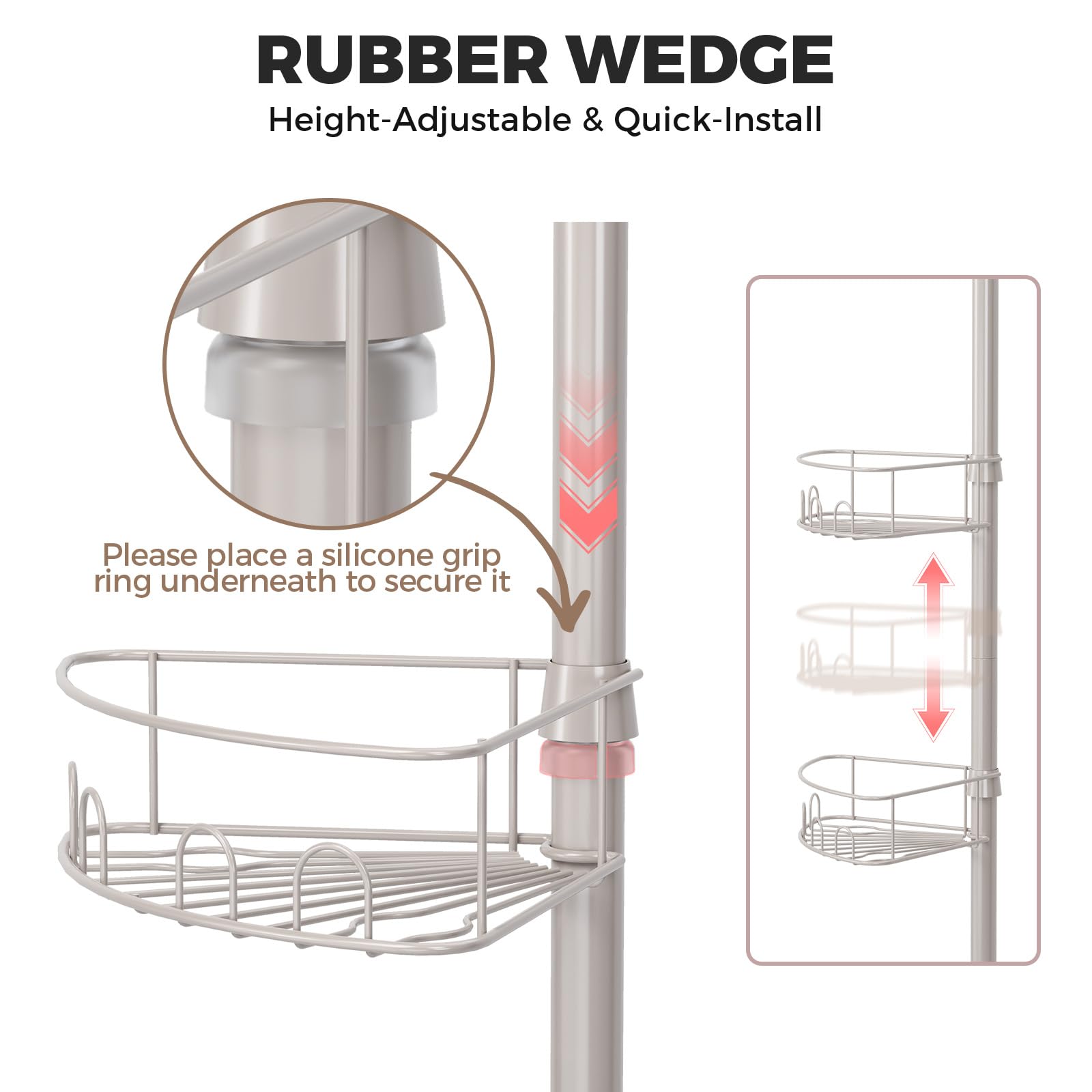 Urackify hidden hook and towel holder keeps loofahs dry and towels accessible.