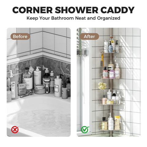 Urackify space-saving corner unit fits flat walls for easy mounting.