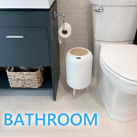 URALFA automatic trash bin seals odors with secure lid when closed.