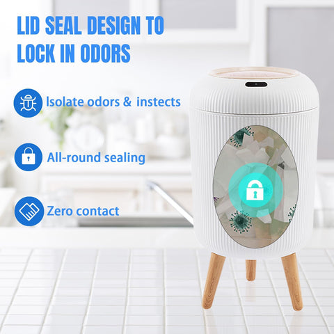 URALFA compact 3-gallon white trash can fits small spaces.