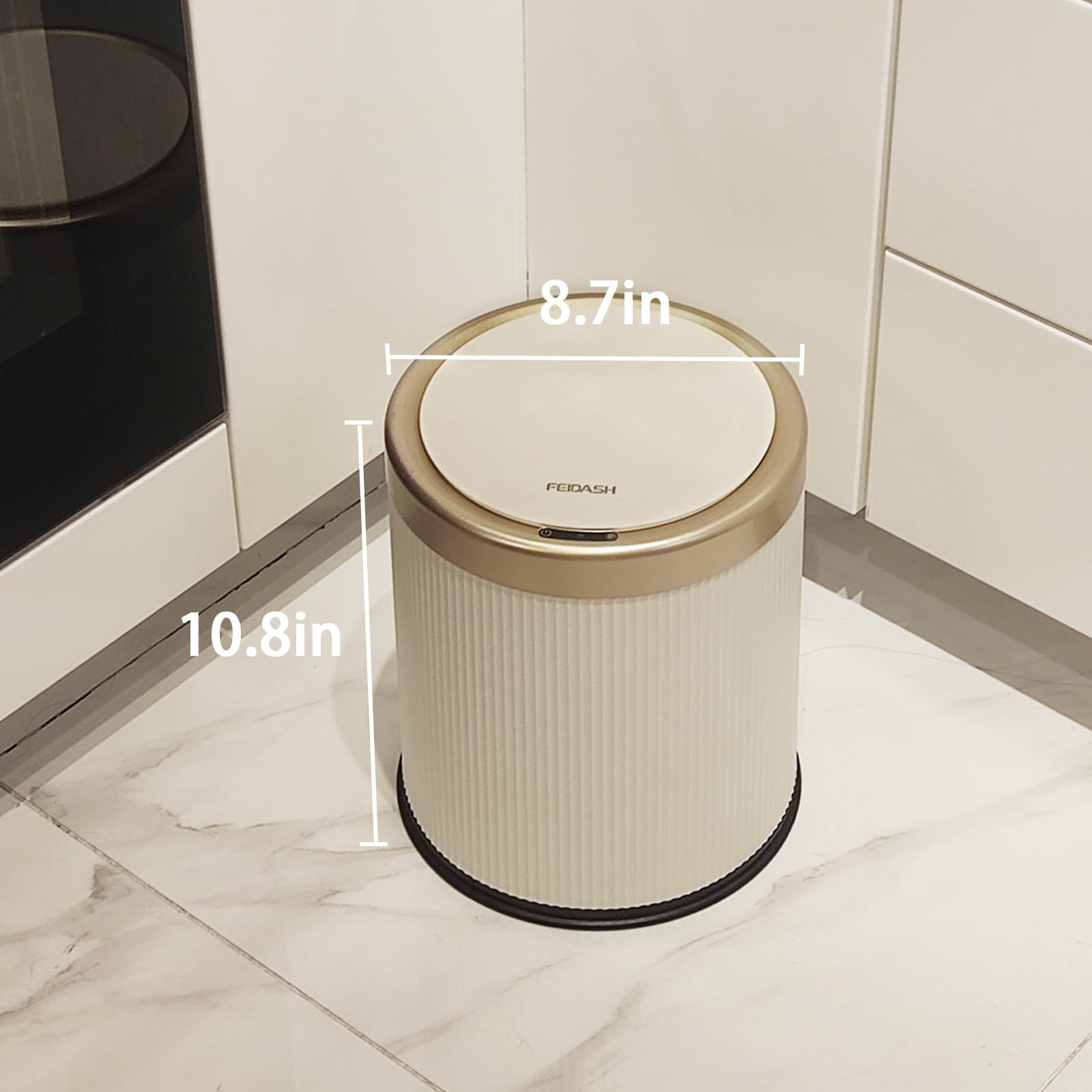URALFA hidden trash bag compartment keeps liners out of sight for a cleaner look.