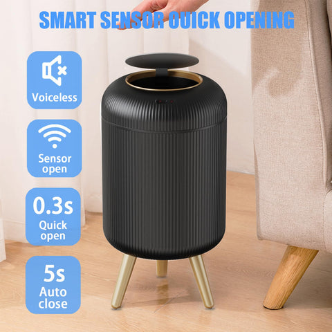 URALFA motion sensor trash can lid closes quietly after use.
