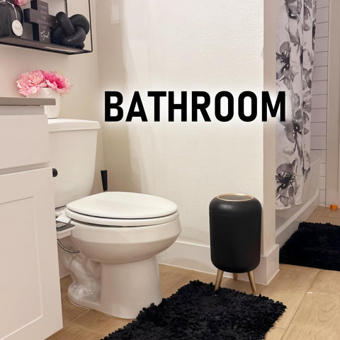 URALFA trash can features modern wave design to match home decor.