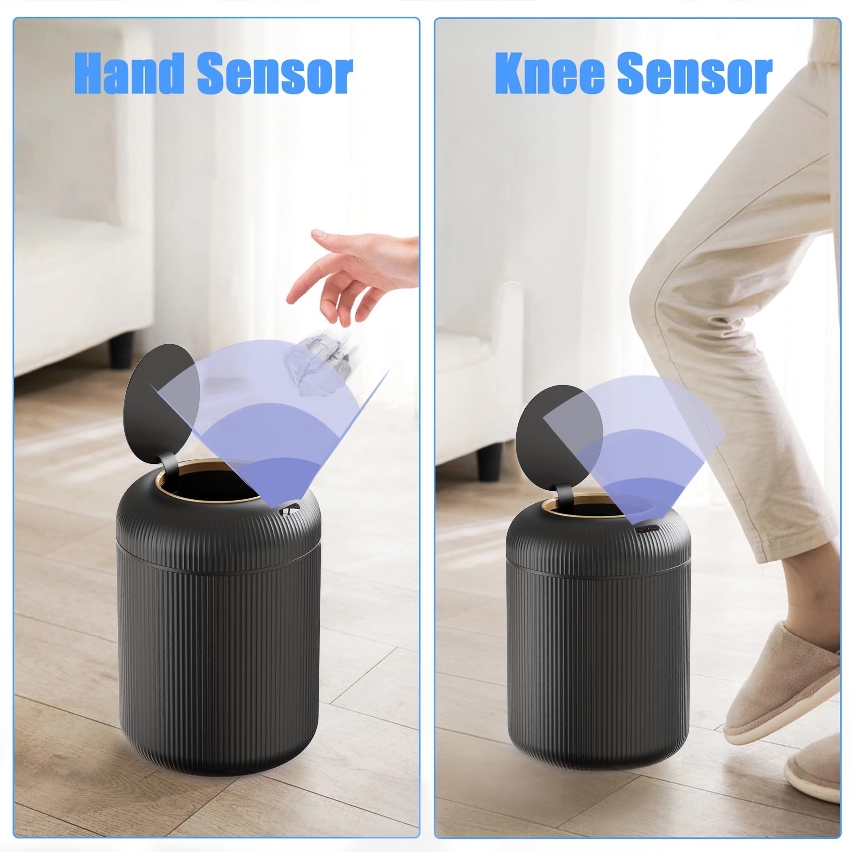 URALFA trash can with removable legs for easy cleaning and stability.