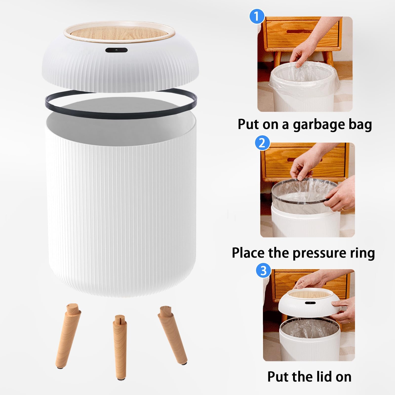 URALFA no-touch trash bin ideal for busy offices and homes.