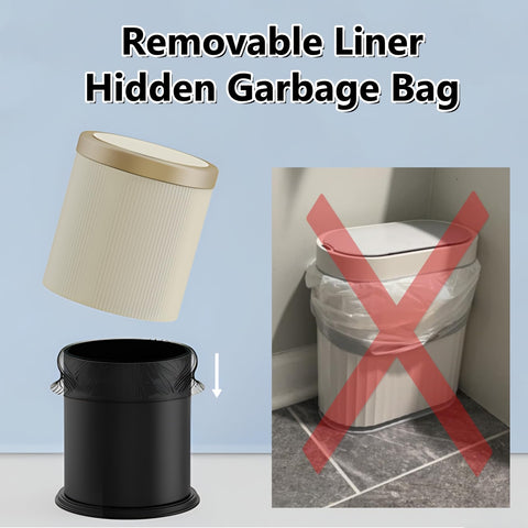 URALFA touchless bathroom bin with soft-close lid reduces noise.