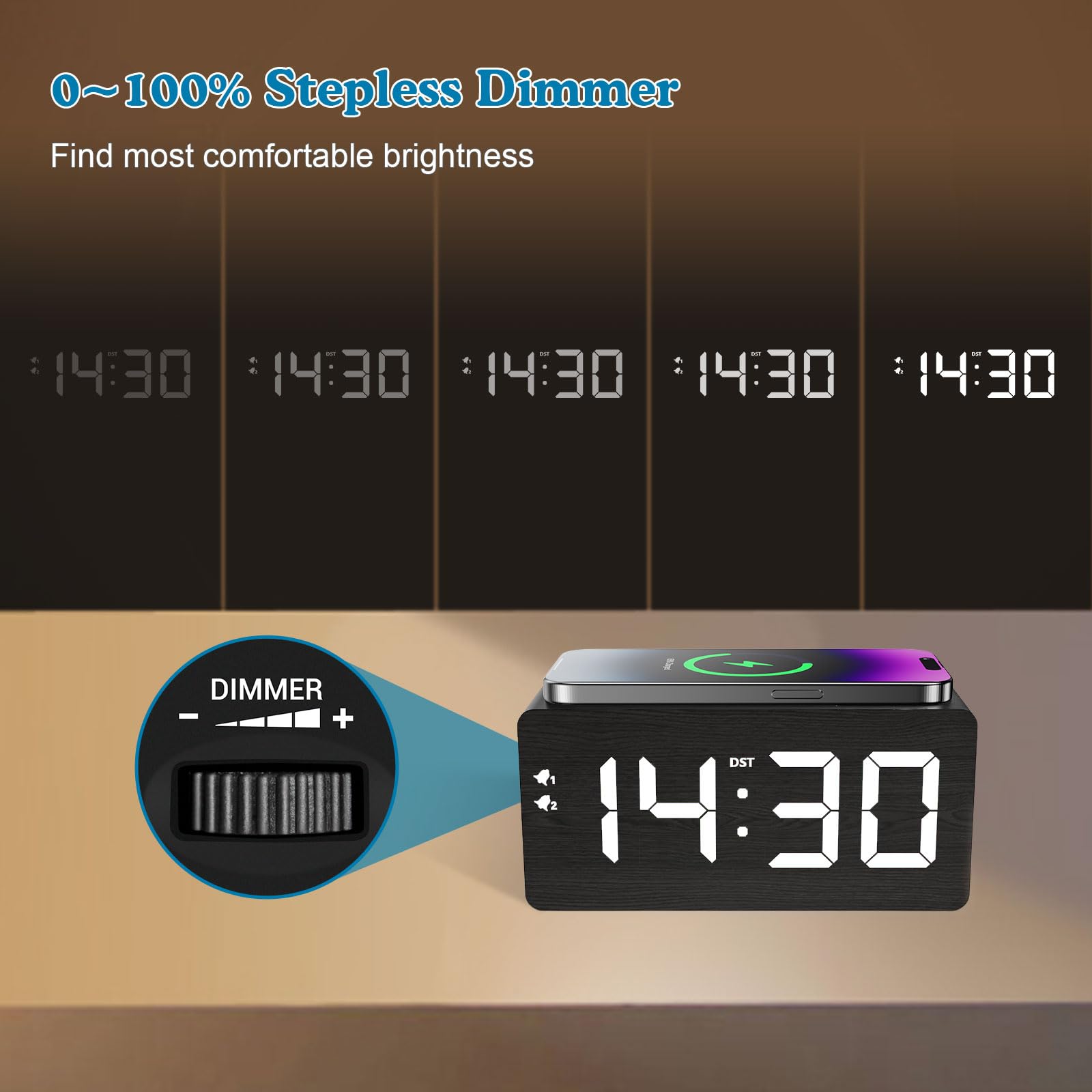 URAYCO clock with USB ports ideal for charging multiple devices at once