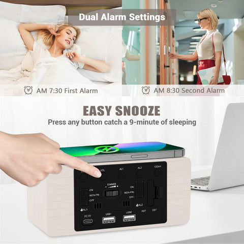 URAYCO dual alarm settings with weekday mode and weekend mode