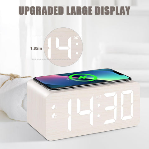 URAYCO wireless charging pad area on the clock for quick phone charging