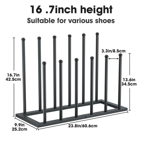 Urban Deco tall boots storage at 13-7in height option.
