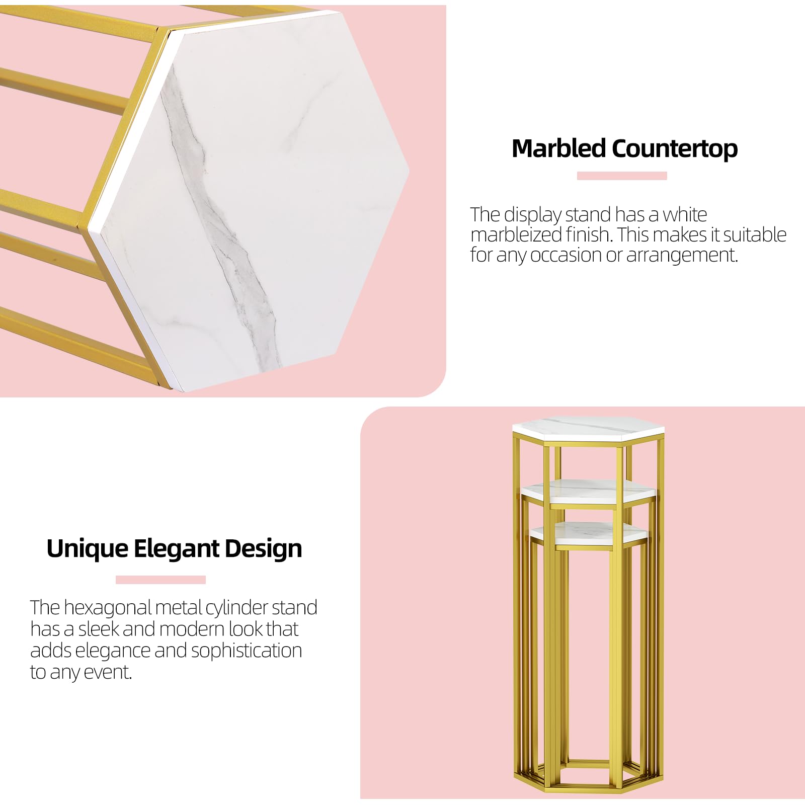 Urban Deco three-piece stand set saves space with stackable display options