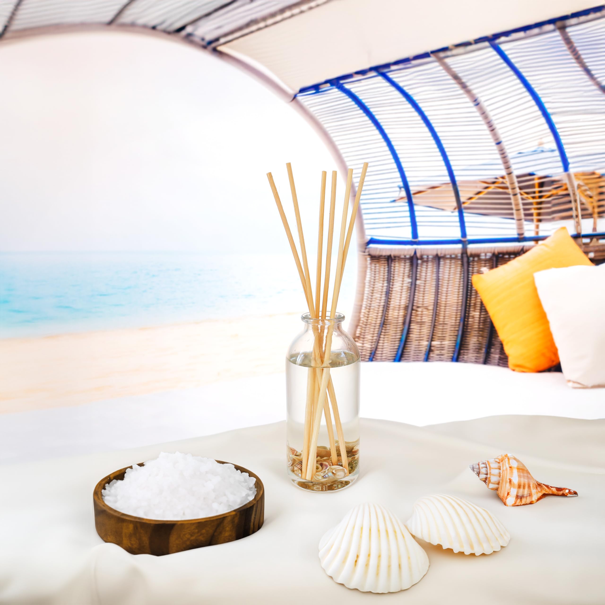 Urban Naturals seashell inlays complement decor while fragrance fills the room
