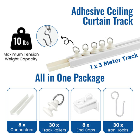 UrbanRed curtain track rollers enabling smooth, quiet curtain movement