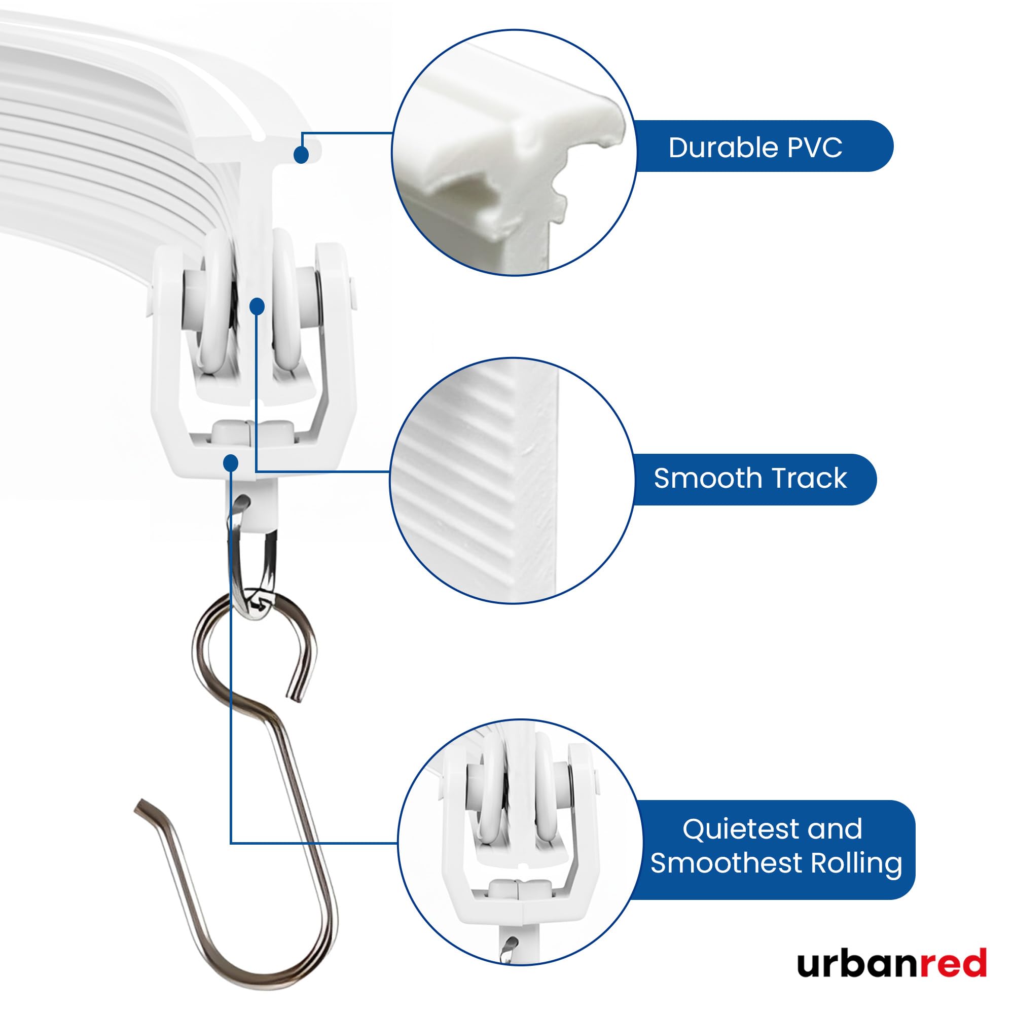 UrbanRed iron curtain hooks provide secure mounting