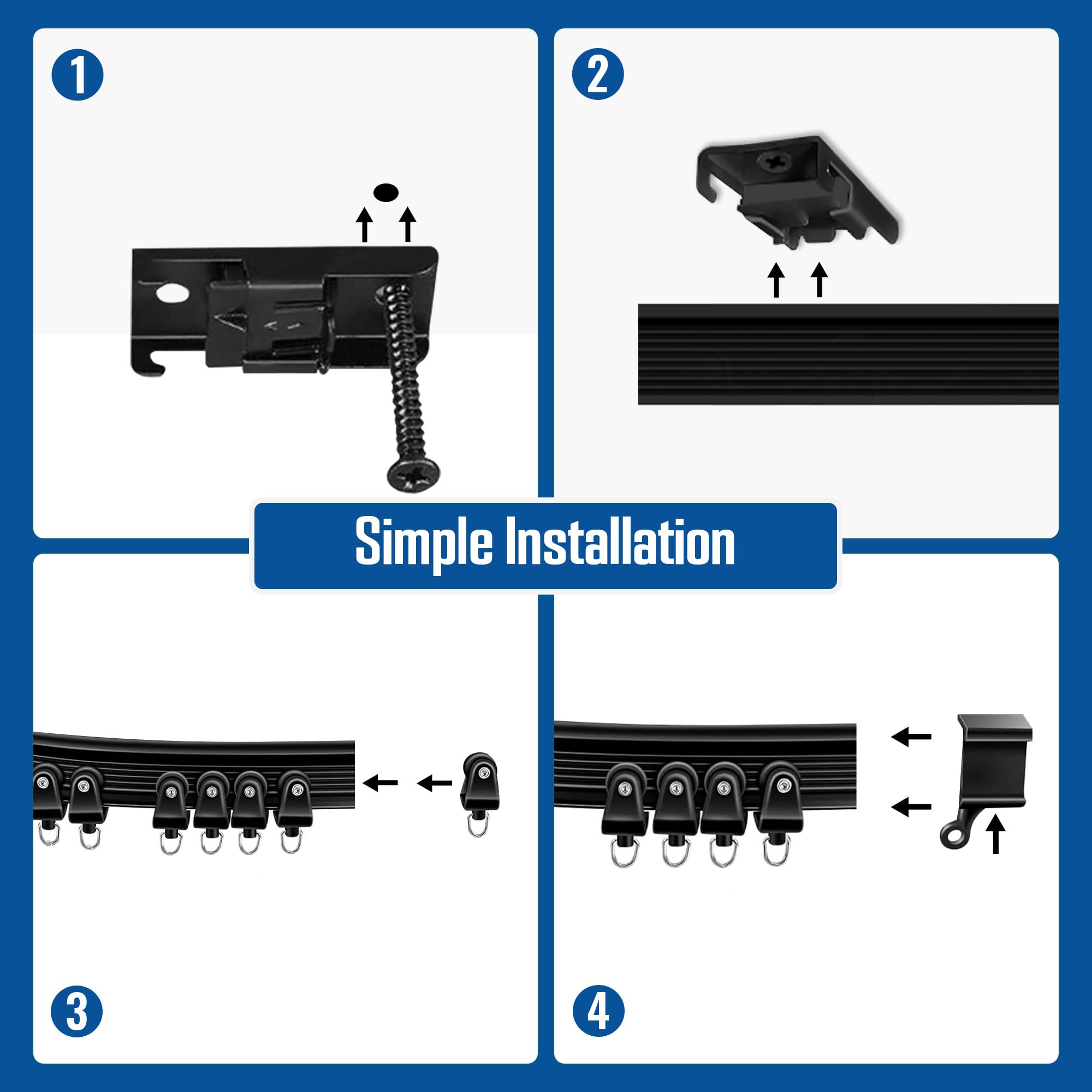 UrbanRed track rollers glide smoothly for effortless curtain movement.