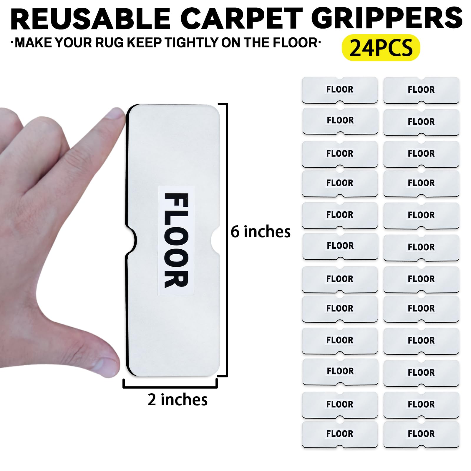 Urdar Brunnr rug grippers close-up shows strong dual-sided adhesive for edge grip