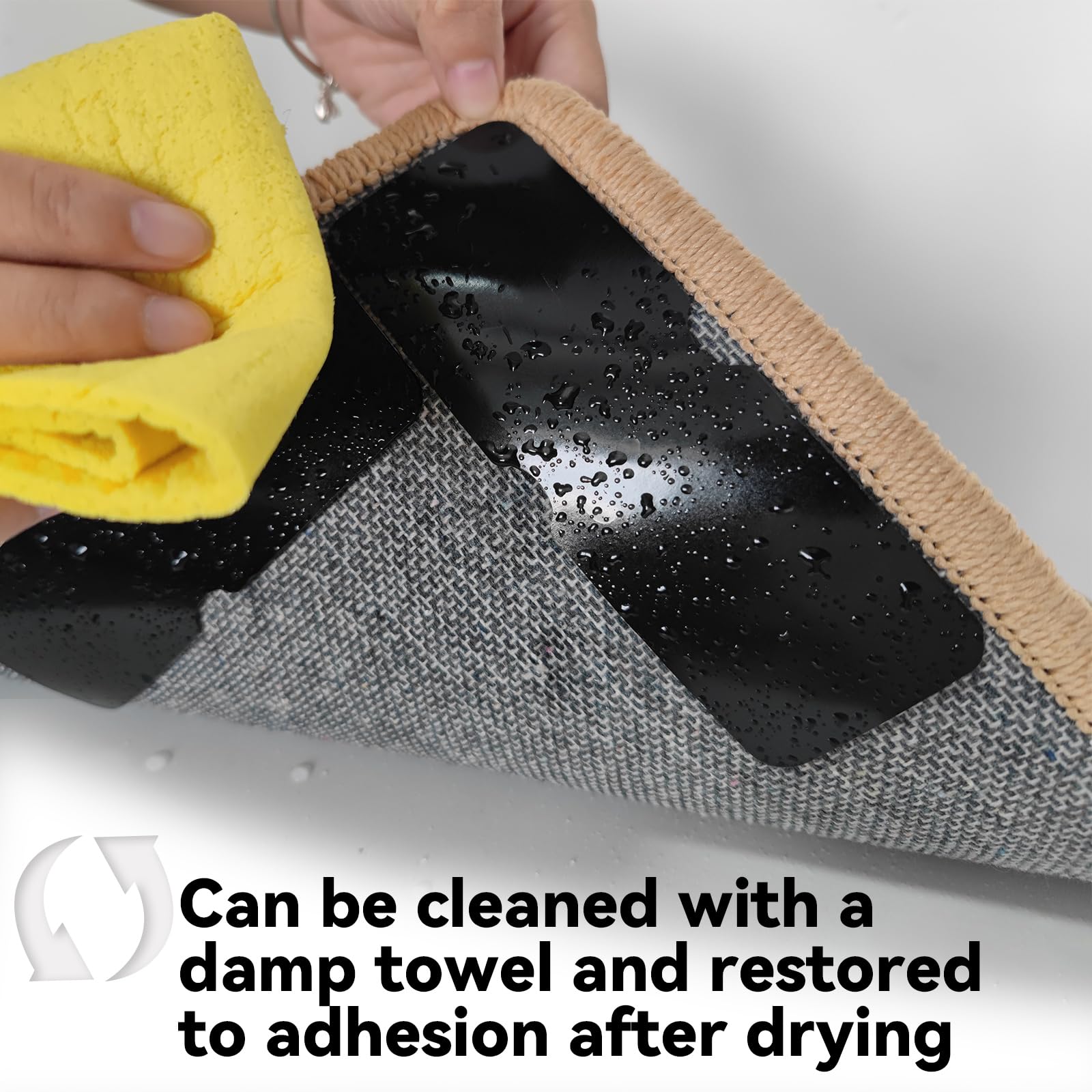 Urdar Brunnr rug grippers on carpet surface prevent wrinkling