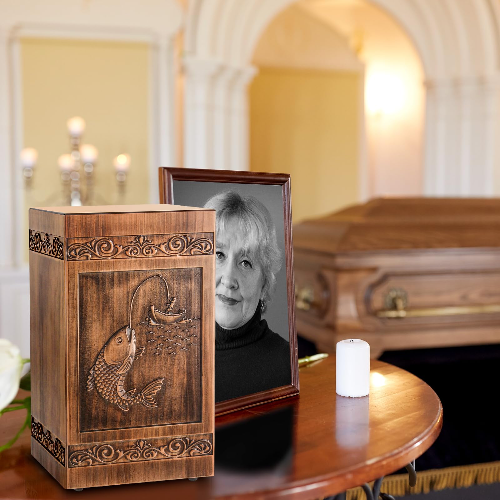 URNETERN urn holds up to 250 cubic inches for ashes