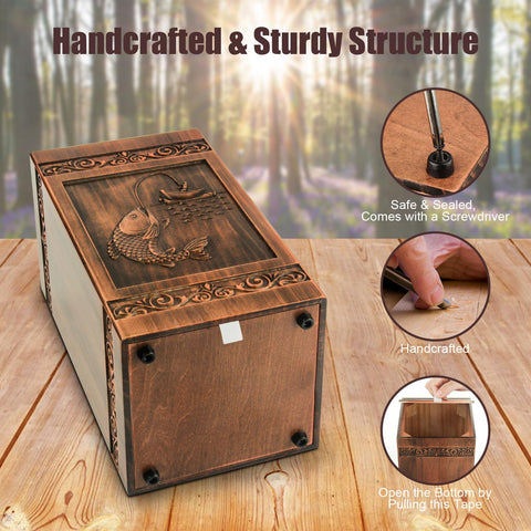 URNETERN urn bottom secured with four screws for safe, lasting keepsake