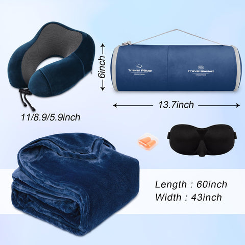 urnexttour airplane blanket plush blue provides cozy warmth during air travel.