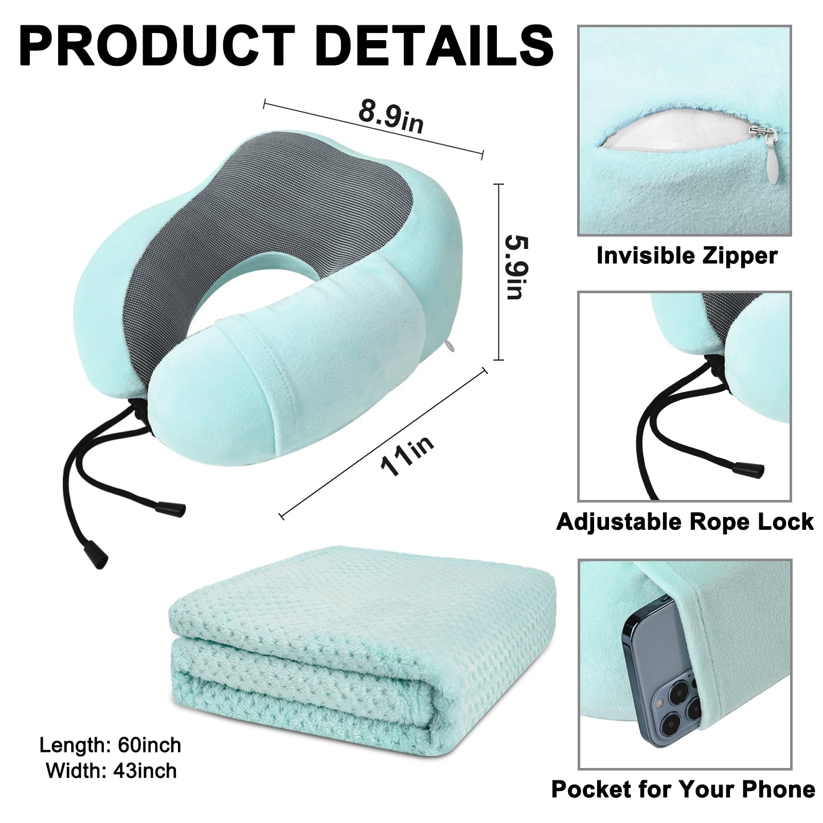 urnexttour duffel bag with hiking clasp keeps pillow and blanket secure on the go.
