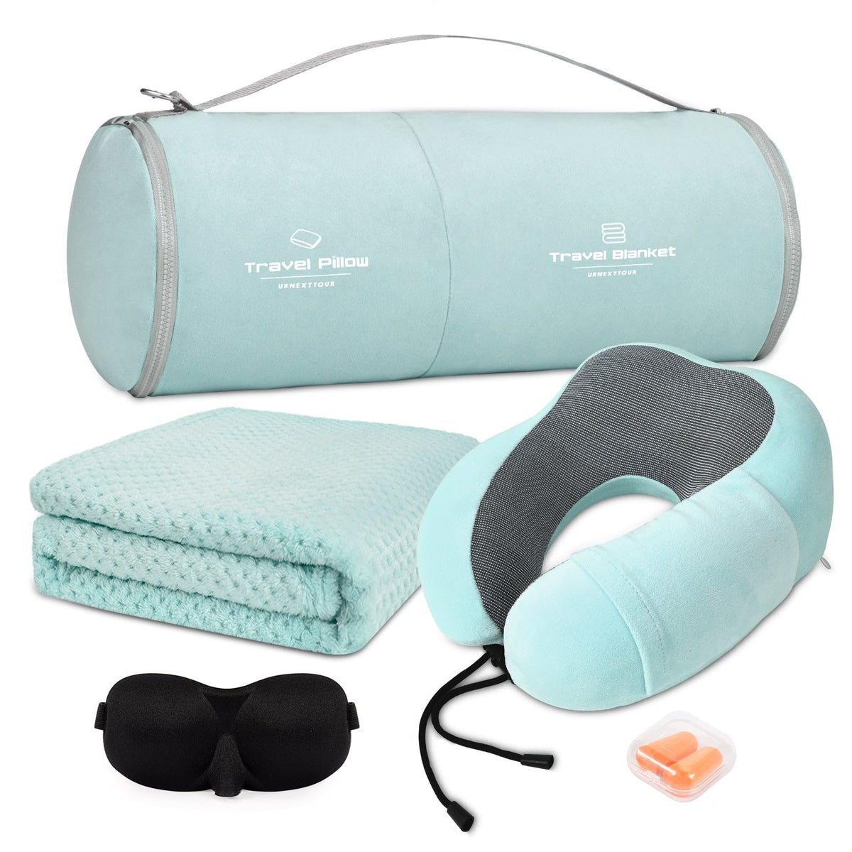 urnexttour memory foam neck pillow provides stable support for neck comfort during flights.