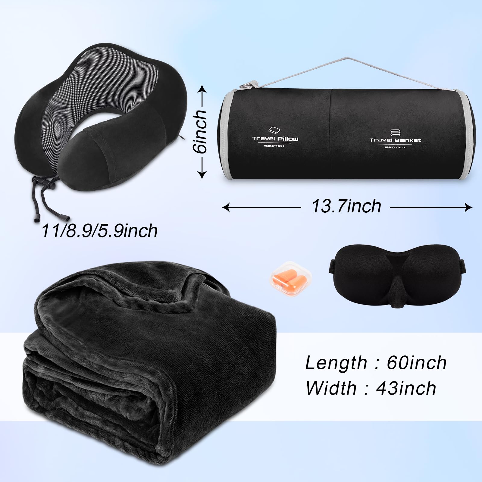urnexttour plush travel blanket offers warm, soft comfort on flights
