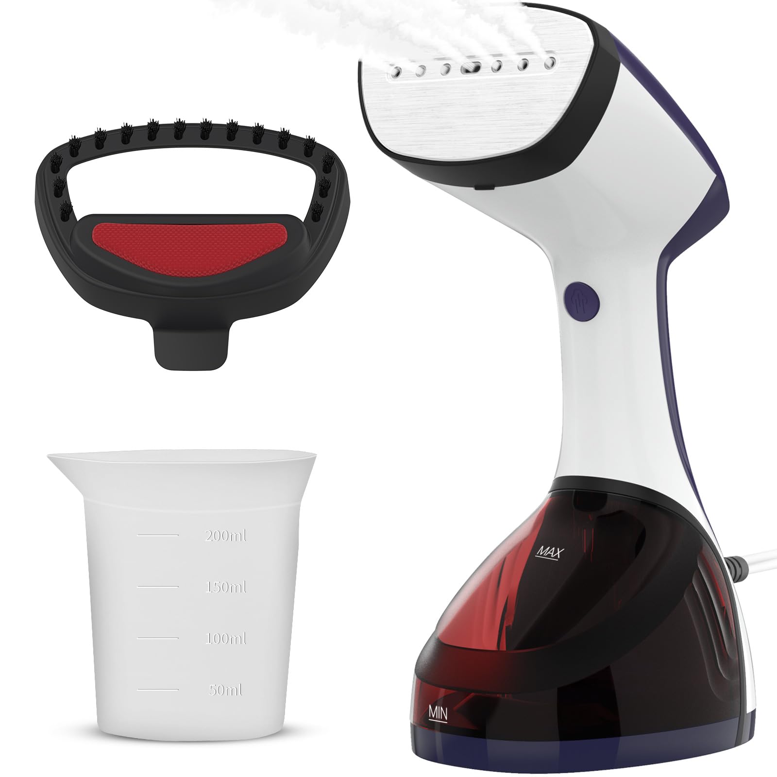 URPOWER 300ml steamer shows fast heat-up for quick wrinkle removal.