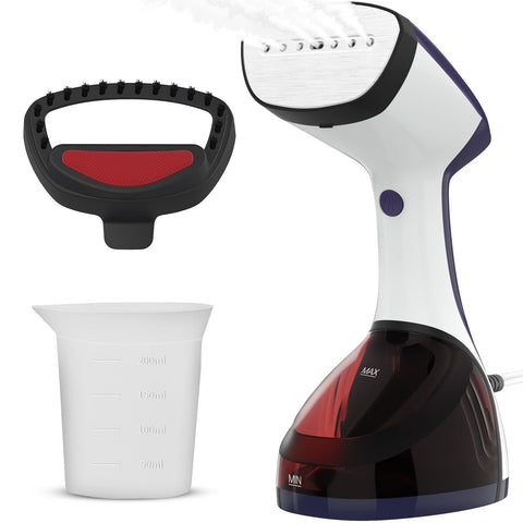 URPOWER 300ml steamer shows fast heat-up for quick wrinkle removal.