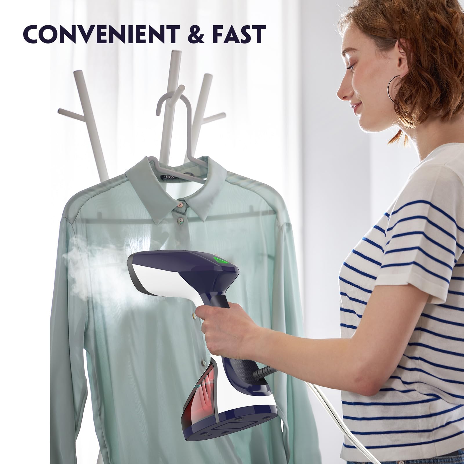 URPOWER steamer with auto shut-off safety for quiet use.