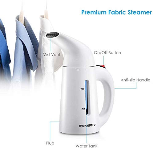 URPOWER Compact steamer in use demonstrates quick heat and portability.