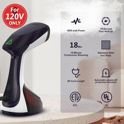 URPOWER detachable water tank enabling easy refills during steaming.