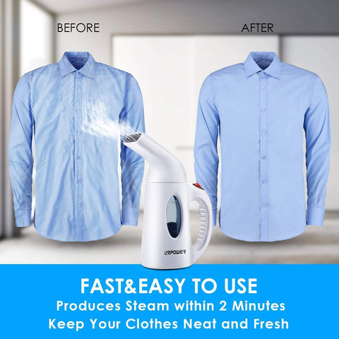 URPOWER eight-foot cord offers flexible, easy garment steaming.
