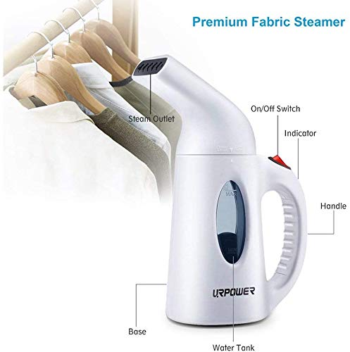 URPOWER steamer heats in about 2 minutes for quick refreshes.