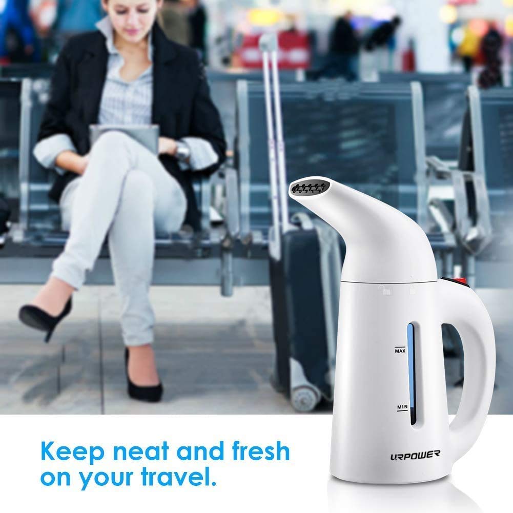 URPOWER Steamer in action emits gentle steam to refresh fabrics.