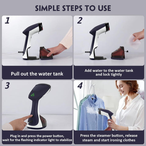 URPOWER travel-friendly steamer compact design fits in luggage.