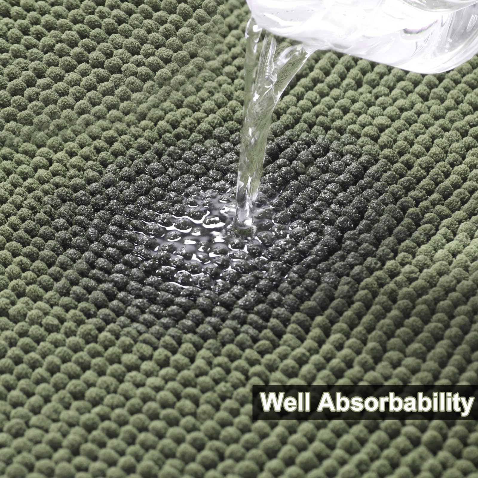 Urvoix machine-washable bath rug set, durable fibers resist shedding.